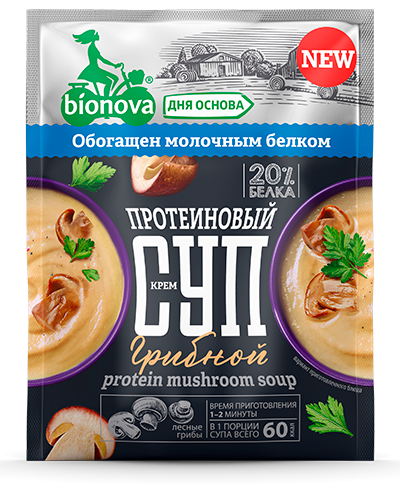 Протеиновый грибной крем-суп Bionova® (milk protein) 20г